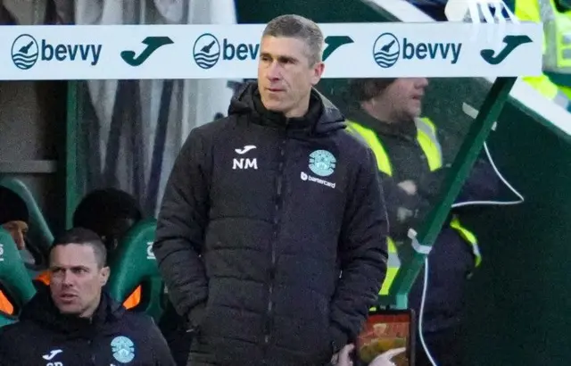 Hibernian manager Nick Montgomery looks dejected during a cinch Premiership match between Hibernian and St Mirren at Easter Road Stadium, on February 03, 2024, in Edinburgh, Scotland.