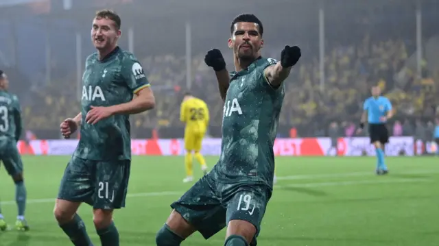 Dominic Solanke celebrates