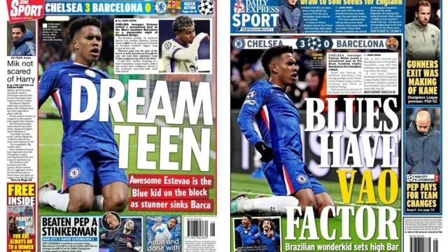 The Star and The Express back pages