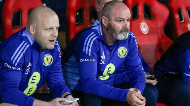 Scotland's Steven Naismith and Steve Clarke