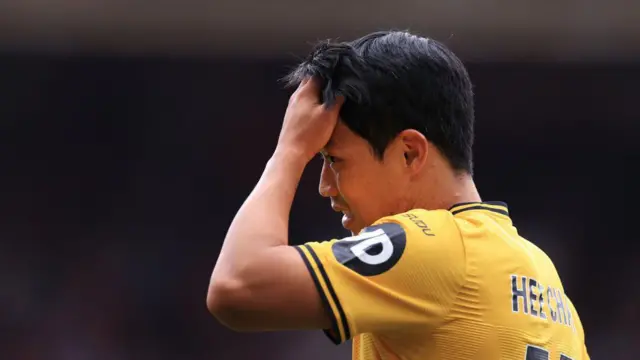 Hwang Hee-Chan of Wolverhampton Wanderers looks dejected