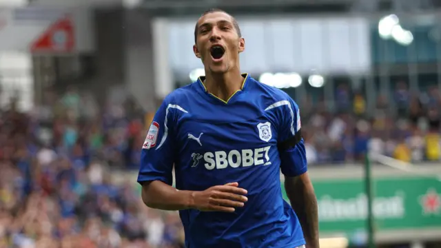 Jay Bothroyd celebrating for Cardiff