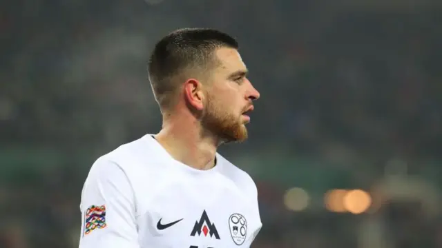 Zan Vipotnik in action for Slovenia