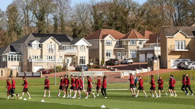 Motherwell training at Dalziel Park