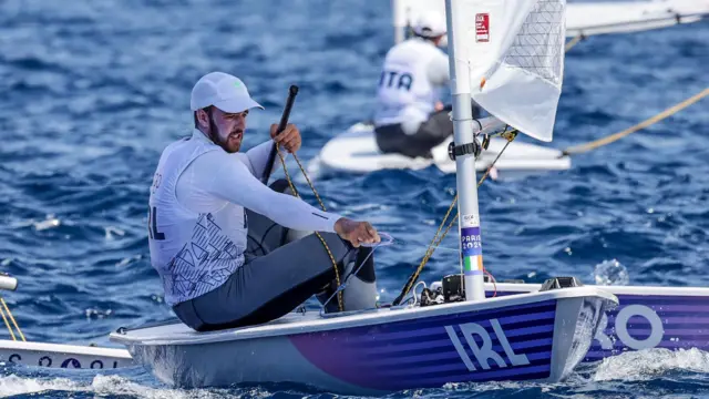 Ireland's Finn Lynch in action in the dinghy class at the Olympics in south of France