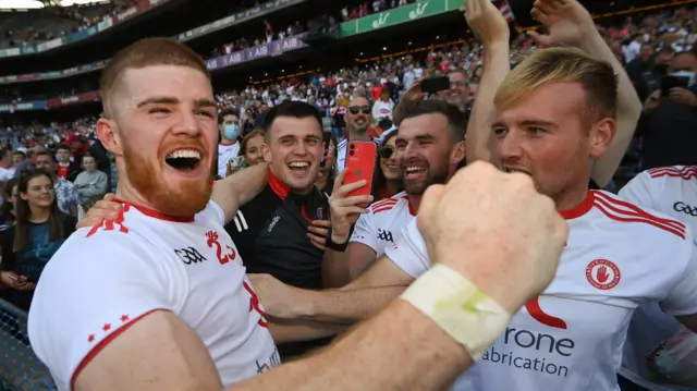 Cathal McShane celebrates