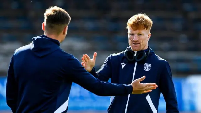 DUNDEE, SCOTLAND - SEPTEMBER 28: Dundee's Simon Murray pre-match during a William Hill Scottish Premiersihp match between Dundee FC and Aberdeen at the Scot Foam Stadium at Dens Park, on September 28, 2024, in Dundee, Scotland. (Photo by Rob Casey / SNS Group)