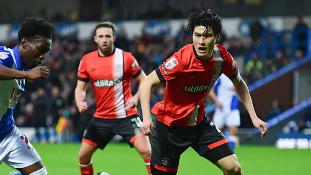 Luton Town's Daiki Hashioka during their match against Blackburn Rovers