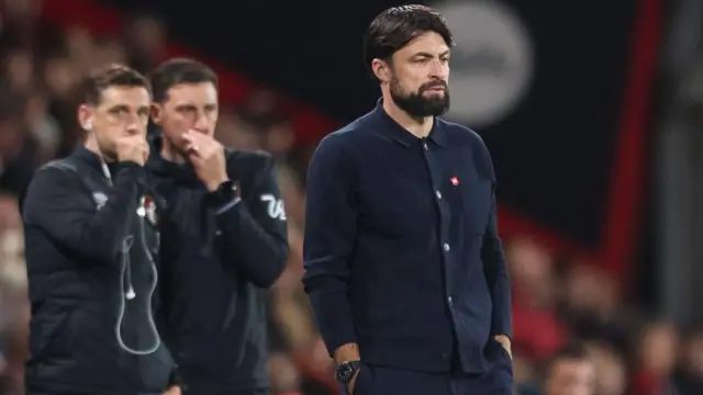 Russell Martin looks on during Southampton's 3-1 defeat to Bournemouth