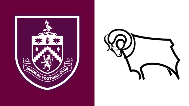 Burnley and Derby County club badges