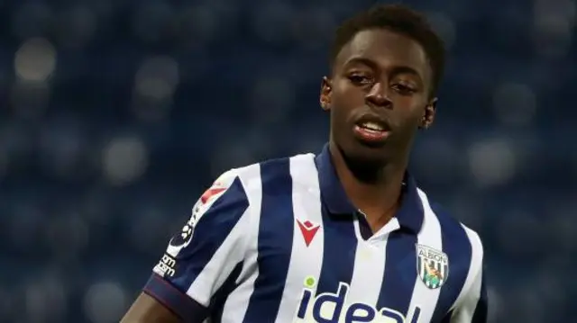 Eseosa Sule of West Bromwich Albion jogs during a PL2 Cup match between West Bromwich Albion and Swansea City at The Hawthorns 