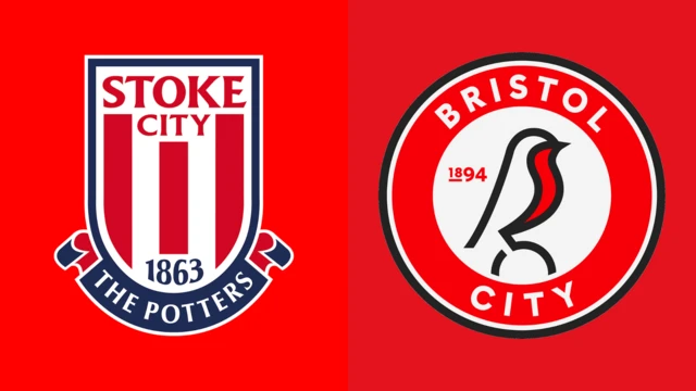 Side-by-side of Stoke City and Bristol City club badges