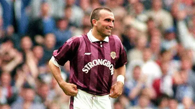 Pasquale Bruno in action for Hearts in 1996