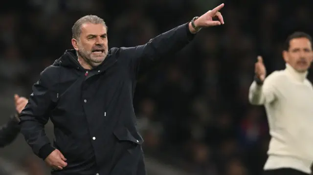 Ange Postecoglou points from touchline