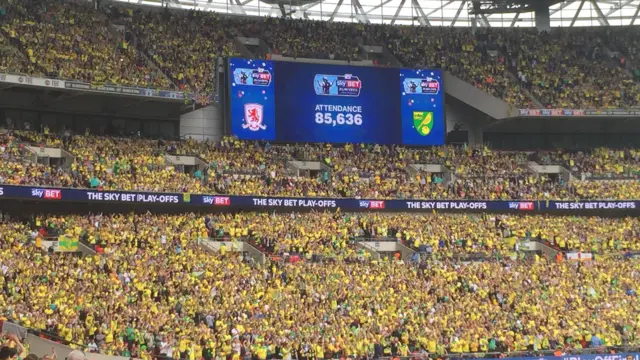 Norwich fans at Wembley