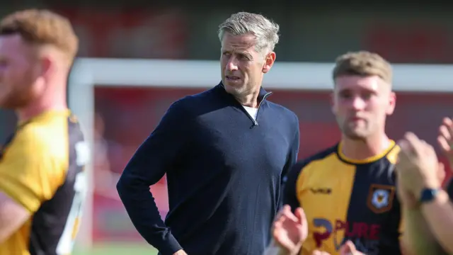 Newport County manager David Hughes after the win at Crawley
