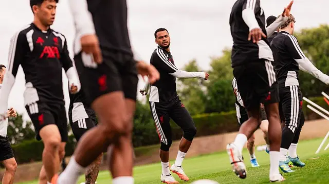 Cody Gakpo of Liverpool during a training session