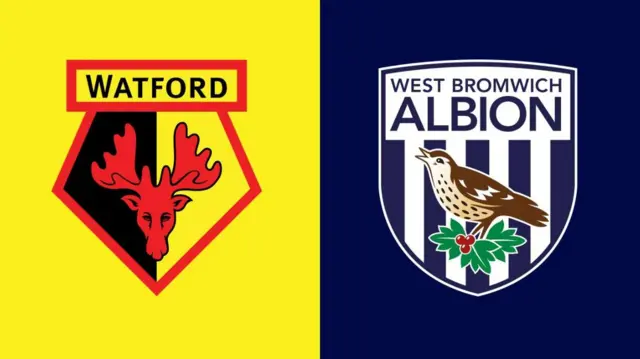 Split picture of Watford and West Bromwich Albion club crests