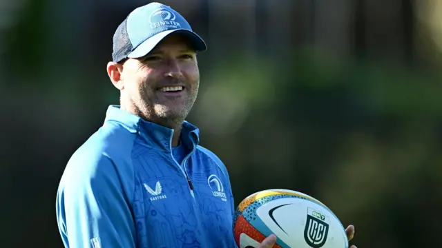 Jacques Nienaber during a Leinster training session