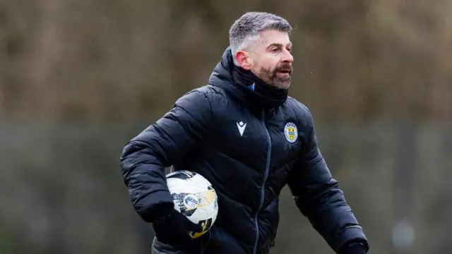 Stephen Robinson in St Mirren training