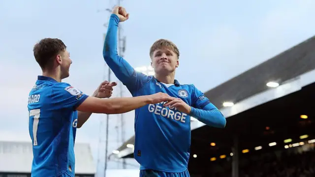 Jimmy-Jay Morgan celebrates a goal for Peterborough