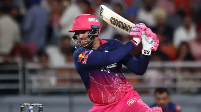 Donovan Ferreira batting for Rajasthan Royals