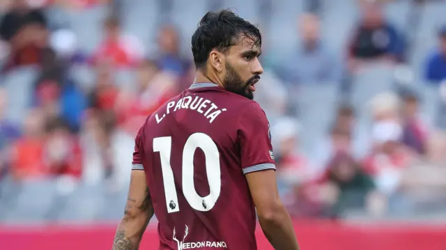 Lucas Paqueta looks on during pre-season match