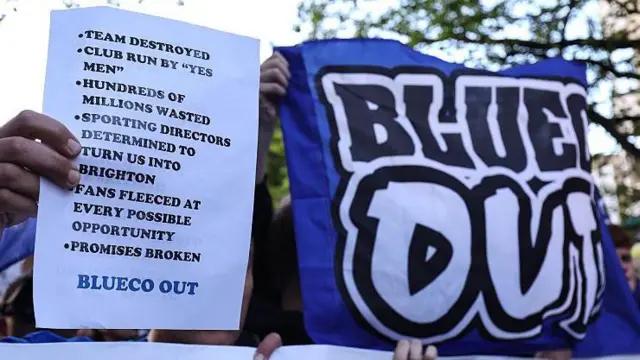 Chelsea fans protest their owner Blue-Co 