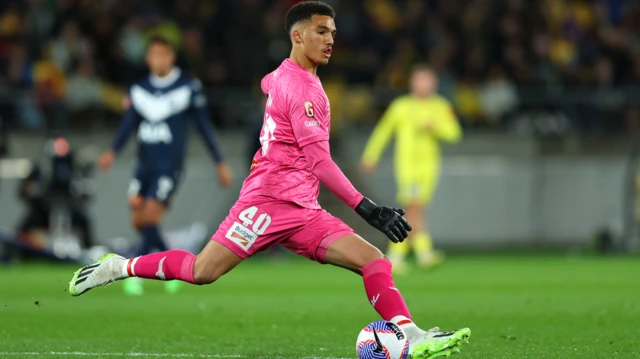 Goalkeeper Alex Paulsen in action for Wellington Phoenix