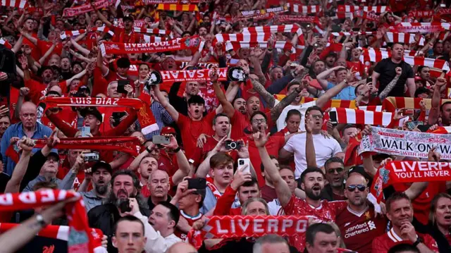 Liverpool fans sing You'll Never Walk Alone at Anfield