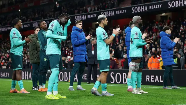 Wolverhampton Wanderers players after match