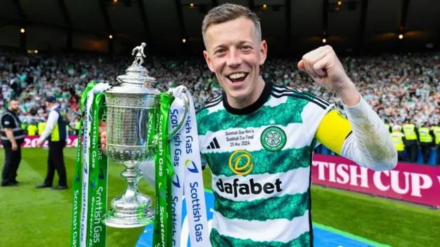 Callum McGregor with the Scottish Cup