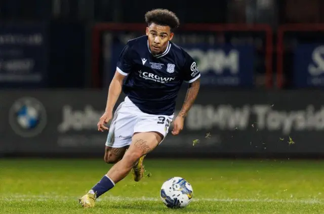 Marcel Lewis in action for Dundee during Cammy Kerr's testimonial