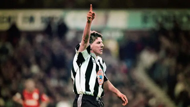 Beardsley in action for Newcastle. 