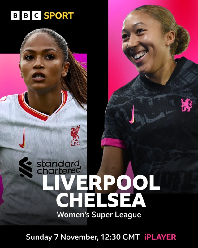 Liverpool v Chelsea, Sunday 7 November, 12:30 GMT