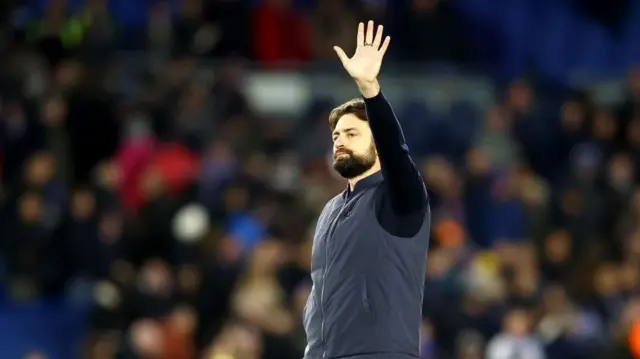 Southampton manager Russell Martin reacts during the Premier League match between Brighton & Hove Albion FC and Southampton FC at Amex Stadium on November 29, 2024