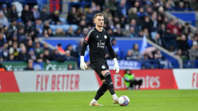 Jakub Stolarczyk of Leicester City during the Emirates FA Cup Fourth Round match between Leicester City and Birmingham City at King Power Stadium