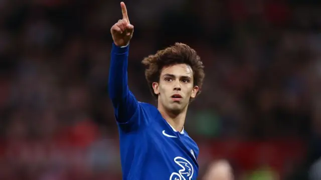 Joao Felix pointing at the sky