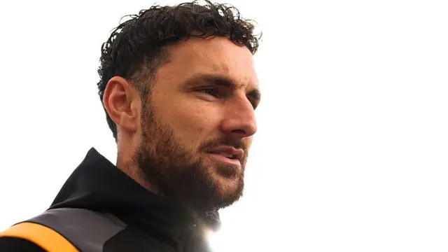 Lewie Coyle, Captain of Hull City looks on