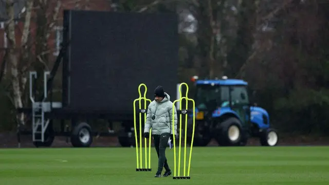 Liam Rosenior looks on during a team training session