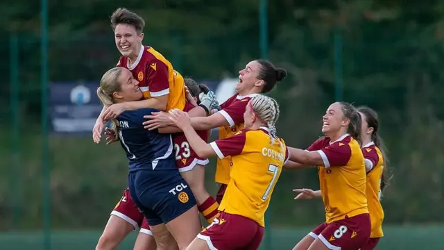 Motherwell players celebrate