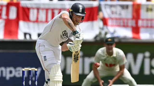 Ben Stokes plays a shot