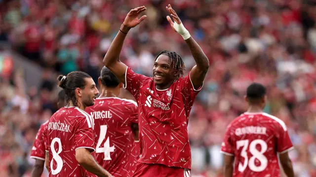 Jeremy Jacquet of Liverpool celebrates