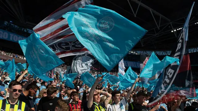 Manchester City fans at Wembley