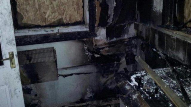 Fire damage at Lorraine Ward's home