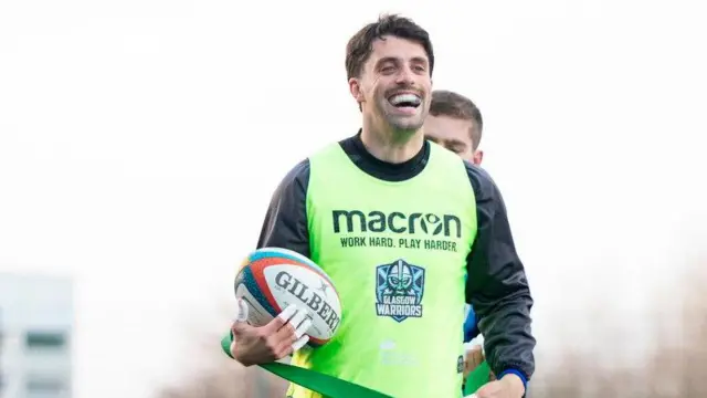Adam Hastings in Glasgow training