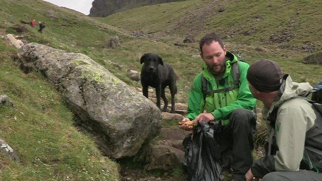 Matt, picking up litter on Scafell Pike