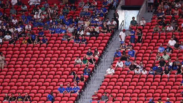 Empty seats at the Mercedes-Benz Arena