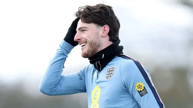 Declan Rice in England training. 