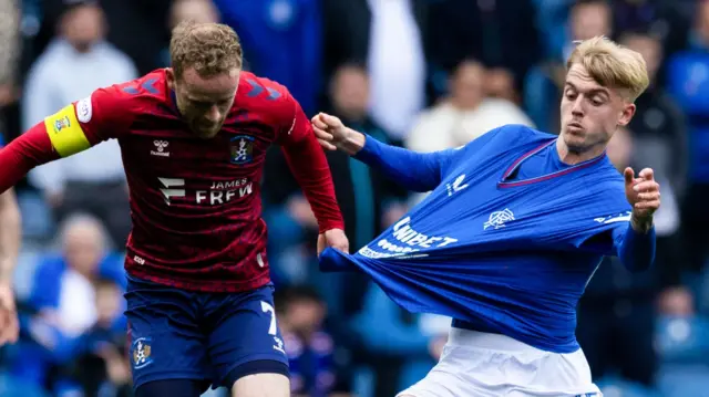 Kilmarnock's Rory McKenzie and Rangers' Ross McCausland